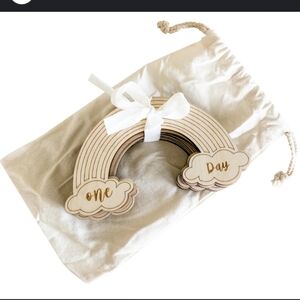 LolouMade Company Original Rainbow Wood Baby Milestones, 14 piece in bag